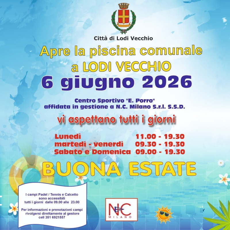 Apre la piscina a Lodi Vecchio
