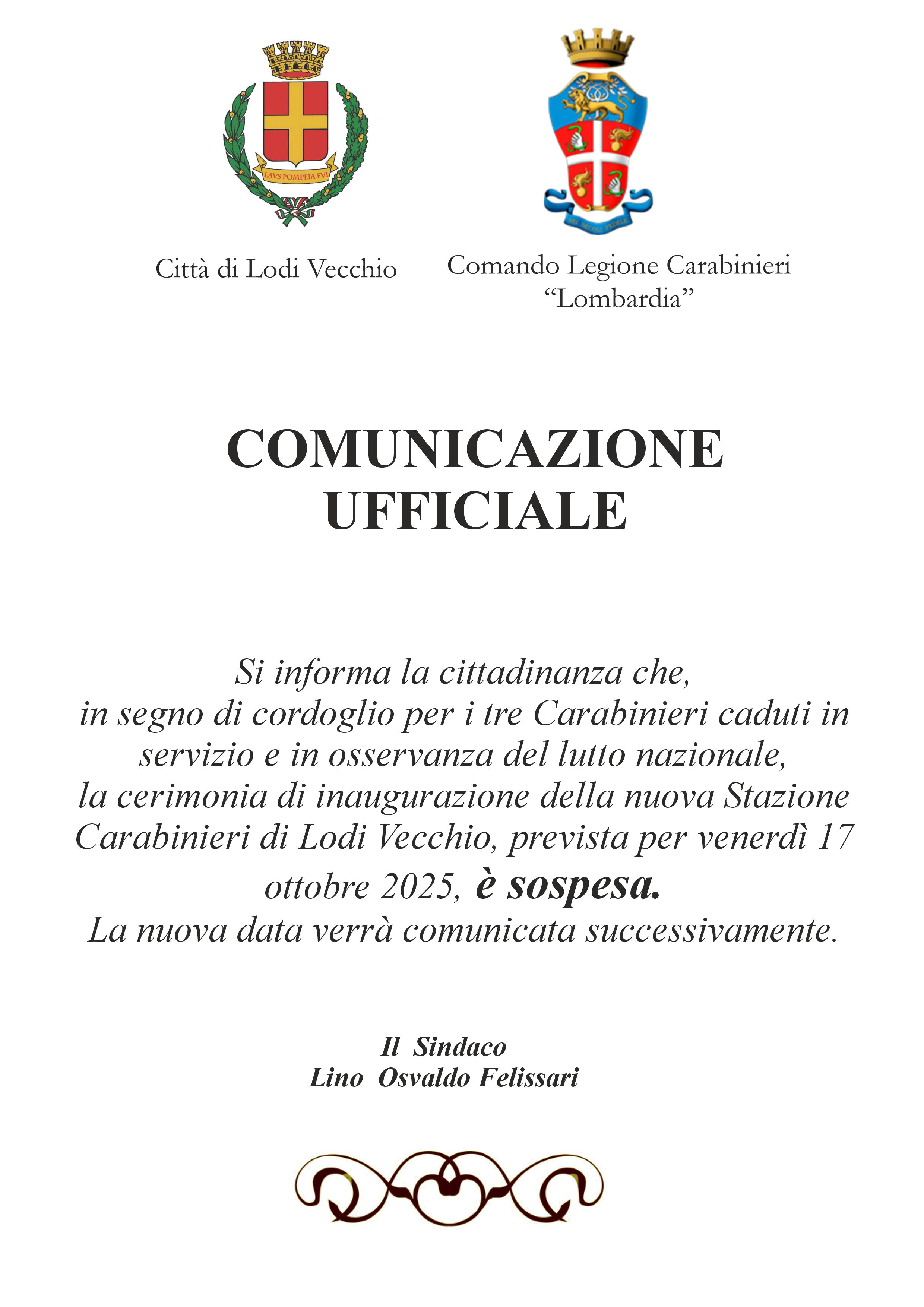 Inaugurazione della Stazione dei Carabinieri Lodi Vecchio