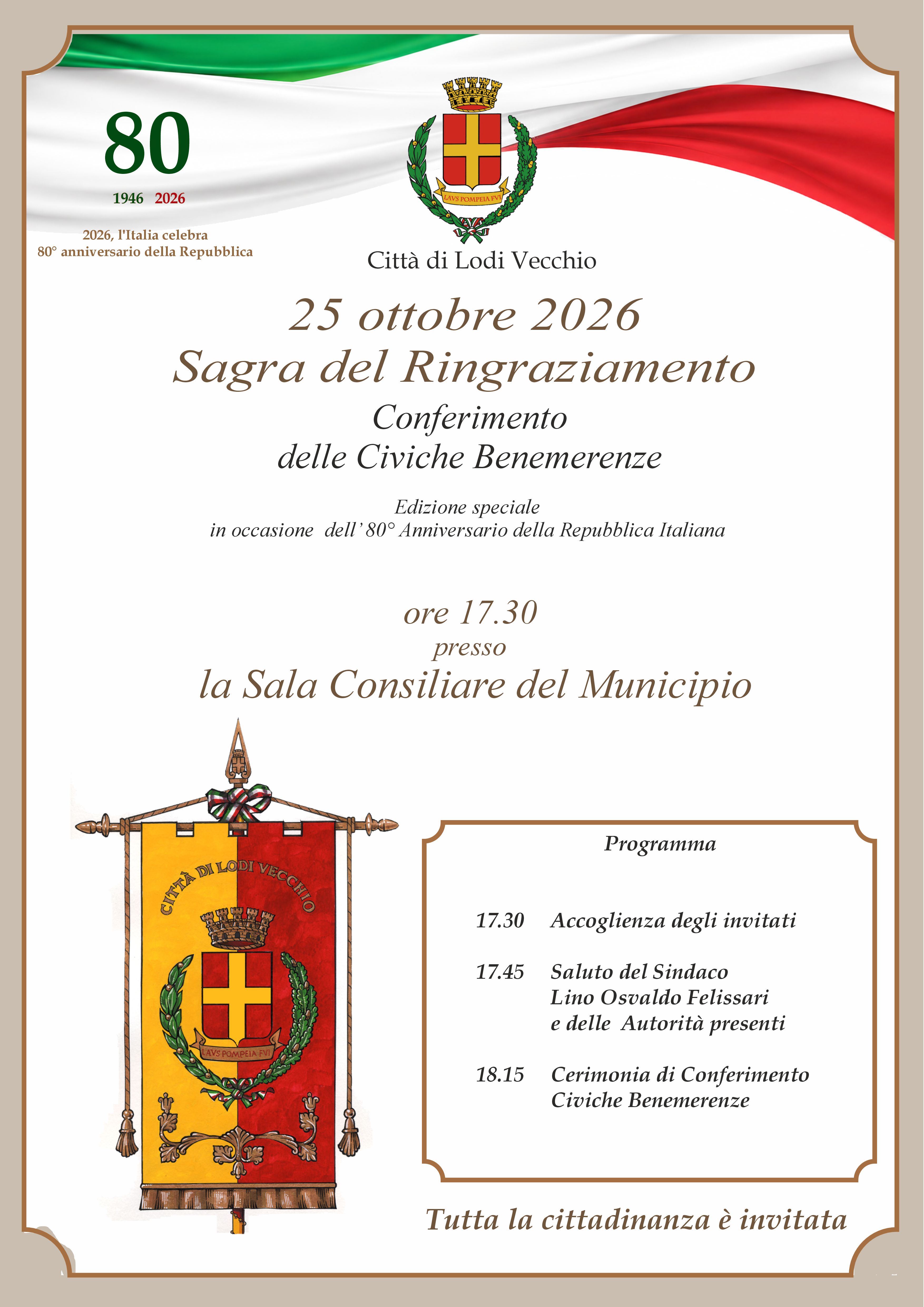 Civiche Benemerenze 2026